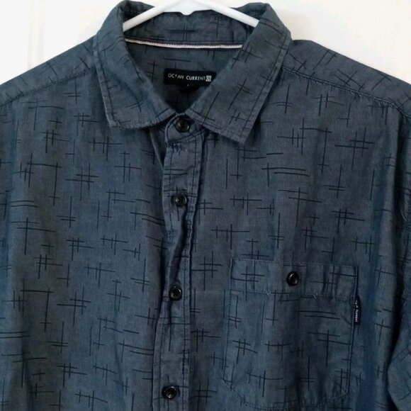 Ocean Current Long Sleeve Button Up Shirt Men's Size Large - Picture 1 of 7